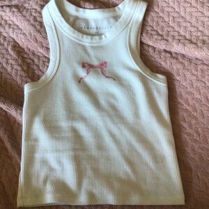 Aeropostale Pink Bow Waffle Knit Tank